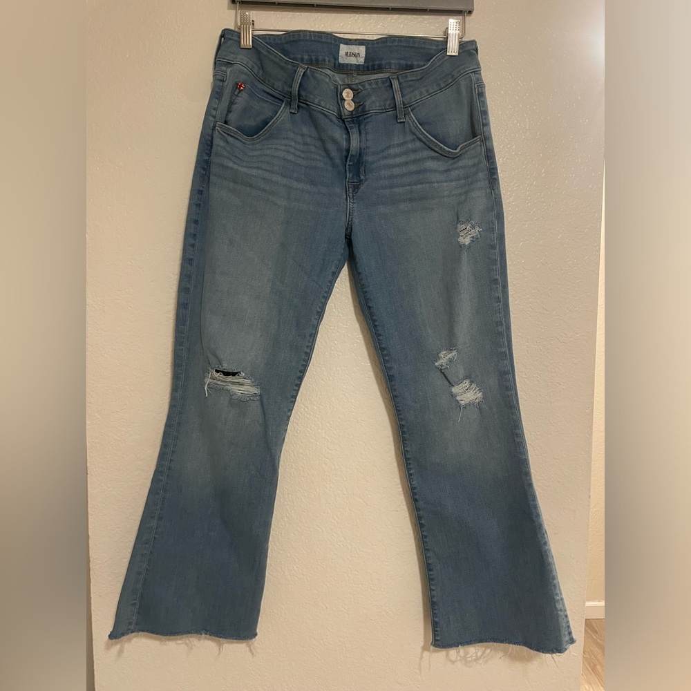Hudson Jeans Light Blue Distressed Flare Jeans